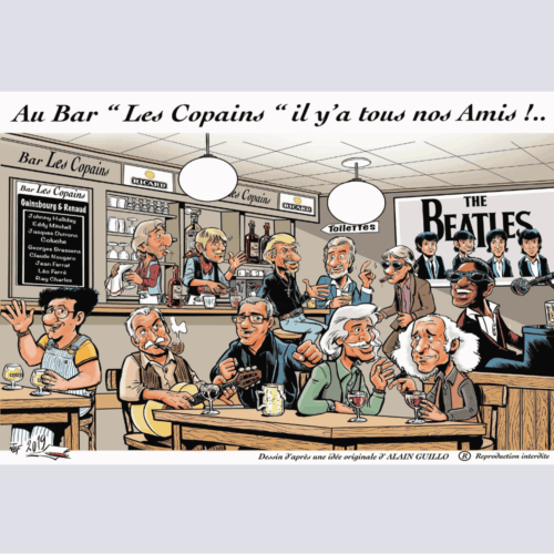 Au bar "Les copains" - affiche 30x40 cm