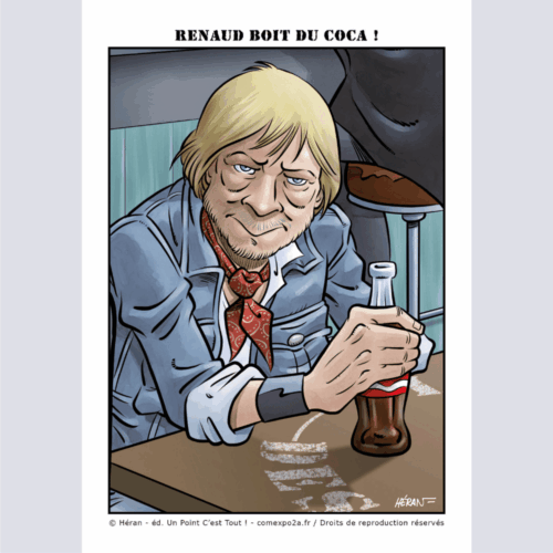 Renaud boit du coca - carte postale 10x15 cm