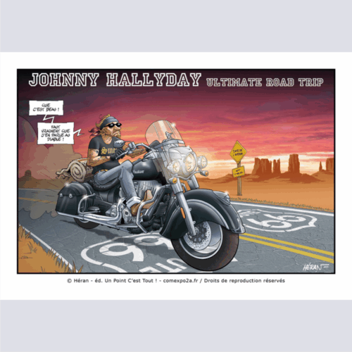 Johnny Hallyday Ultimate road trip - affiche 40x60 cm